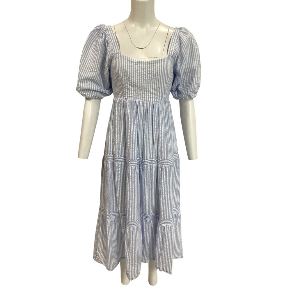 Minkpink Striped Blue And White Milani Dress Size M - Picture 2 of 4